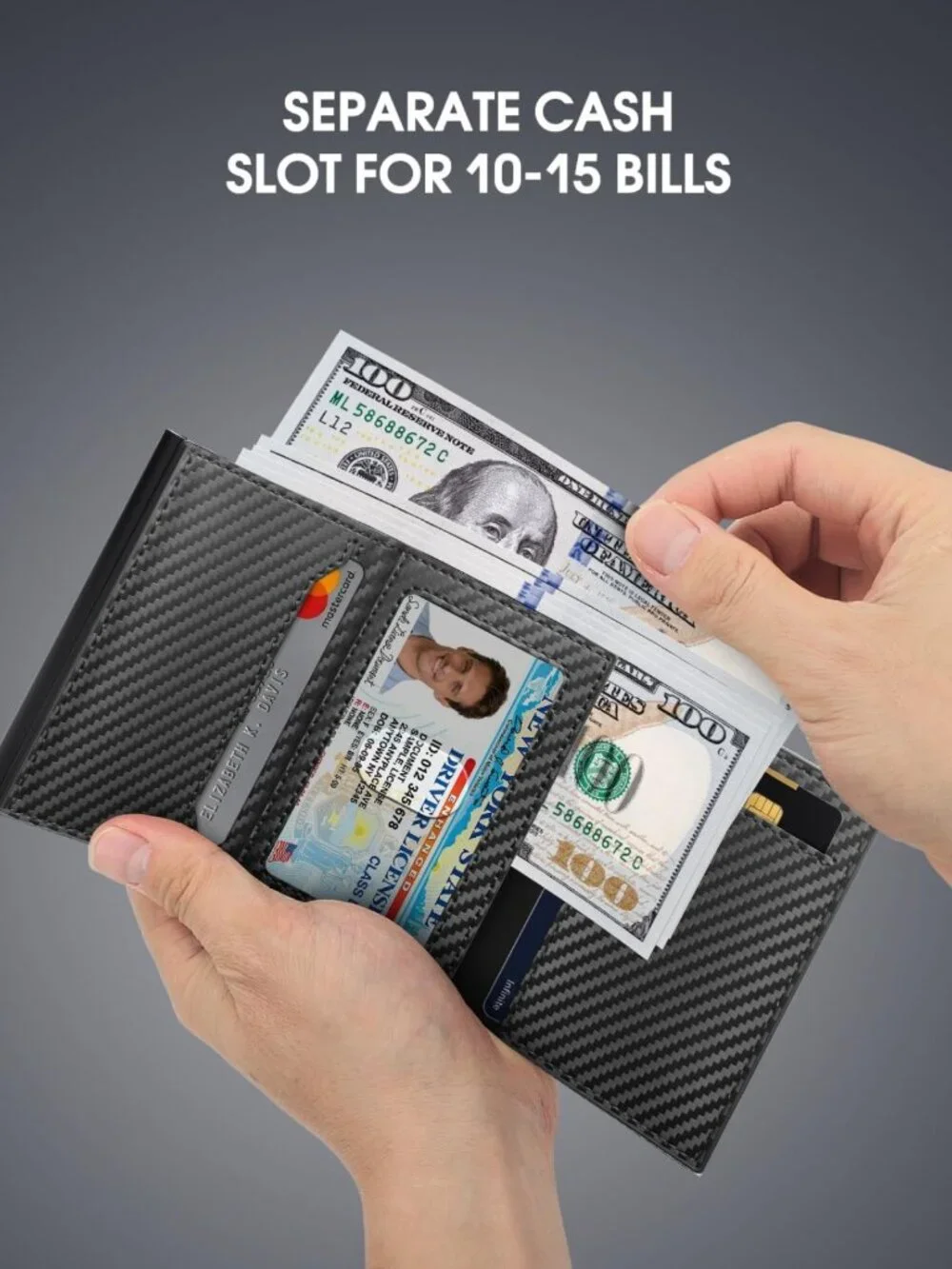 Slim Minimalist Wallet for Men | RFID Blocking Pop-Up Card Holder, Front Pocket
